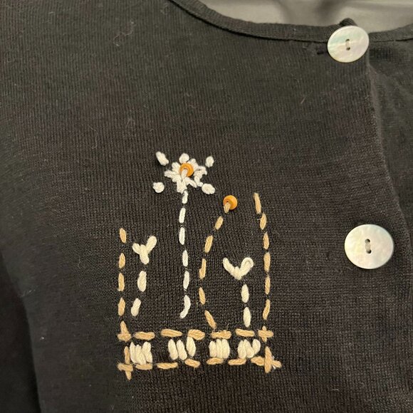 Vintage Susan Bristol Linen Blend Hand Embroidered Cardigan, Size S - Picture 6 of 12